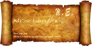 Münz Euszták névjegykártya